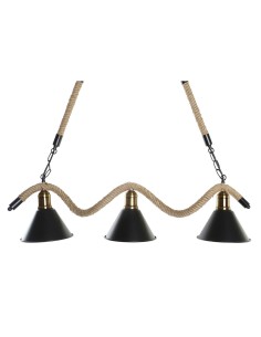 Suspension DKD Home Decor Naturel Noir Métal Corde 50 W (85 x 18 x 20 cm)