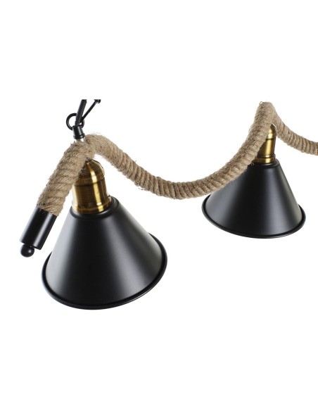 Suspension DKD Home Decor Naturel Noir Métal Corde 50 W (85 x 18 x 20 cm)