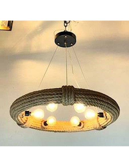 Suspension DKD Home Decor Marron Corde (51 x 51 x 10 cm) (47 X 47 X 10 CM)