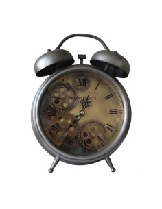 Horloge de table DKD Home Decor Verre Argenté Fer (19 x 7,5 x 25 cm)