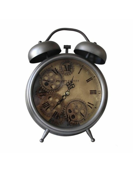Horloge de table DKD Home Decor Verre Argenté Fer (19 x 7,5 x 25 cm)