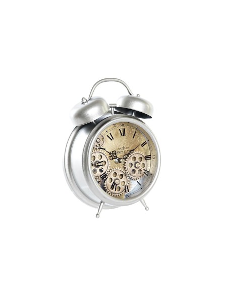 Horloge de table DKD Home Decor Verre Argenté Fer (19 x 7,5 x 25 cm)