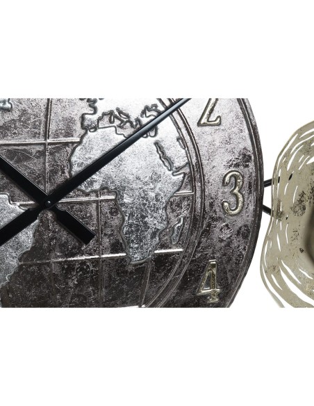 Horloge Murale DKD Home Decor Doré Métal Mappemonde (121 x 9,5 x 49,5 cm)