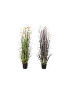 Plante décorative DKD Home Decor 45 x 45 x 140 cm Métal Orange Vert Bordeaux PVC (2 Unités)