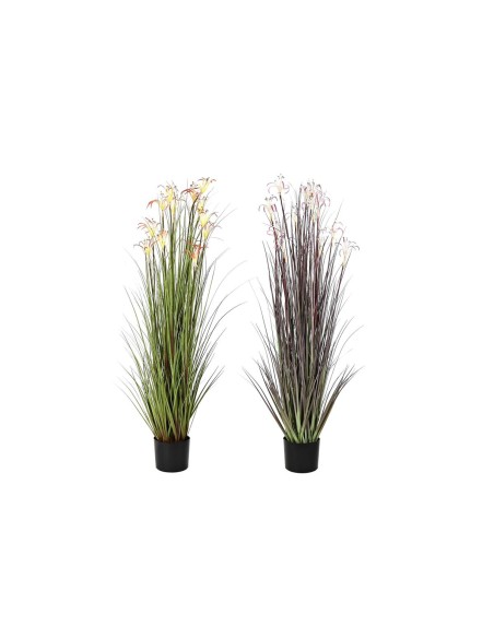 Plante décorative DKD Home Decor 45 x 45 x 140 cm Métal Orange Vert Bordeaux PVC (2 Unités)
