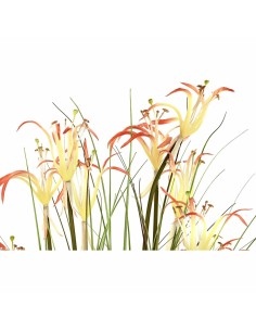 Plante décorative DKD Home Decor 45 x 45 x 140 cm Métal Orange Vert Bordeaux PVC (2 Unités) 2