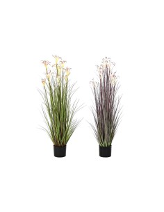 Plante décorative DKD Home Decor Métal Orange Vert Bordeaux PVC 35 x 35 x 114 cm (2 Unités)