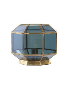 Lampe de bureau DKD Home Decor Verre Bleu Doré 220 V Laiton 50 W Moderne (29 x 29 x 25 cm)