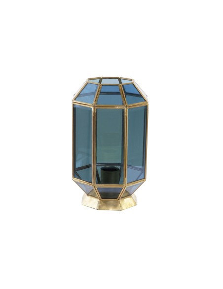 Lampe de bureau DKD Home Decor Verre Bleu Doré 220 V Laiton 50 W Moderne (18 x 19 x 29 cm)