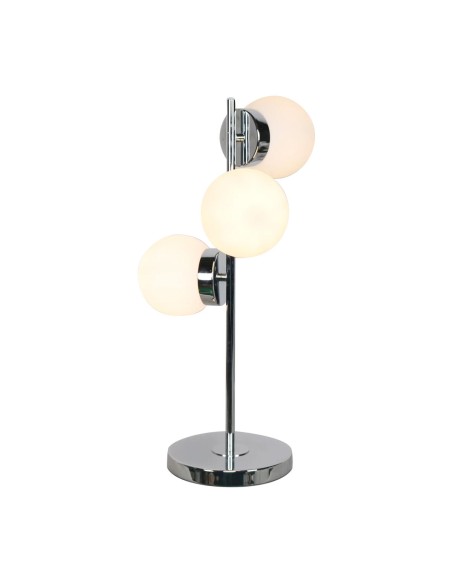 Lampe de bureau DKD Home Decor 26 x 26 x 59 cm Verre Argenté Métal Blanc 220 V 50 W 23 x 23 x 49 cm