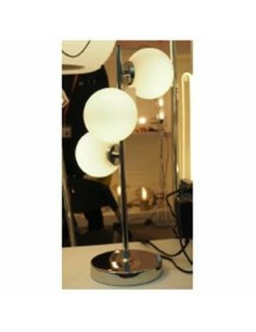 Lampe de bureau DKD Home Decor 26 x 26 x 59 cm Verre Argenté Métal Blanc 220 V 50 W 23 x 23 x 49 cm 2