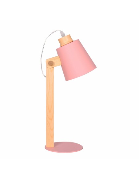 Lampe de bureau DKD Home Decor Vert Rose Naturel Bois Métal 50 W 220 V 18 x 20 x 45 cm 15 x 20 x 50 cm (2 Unités)