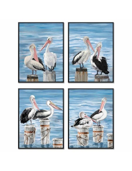 Cadre DKD Home Decor Oiseau méditerranéen (53 x 3,5 x 73 cm) (4 Unités)