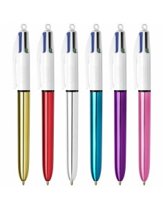 Ensemble de Stylos Bic Shine Silver Blanc Multicouleur (12 Pièces) 2