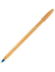 Crayon Bic Cristal Shine Doré 0,32 mm Bleu 20 Pièces