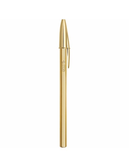Crayon Bic Cristal Shine Doré 0,32 mm Bleu 20 Pièces