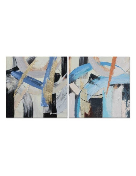 Cadre DKD Home Decor 100 x 2,5 x 100 cm 100 x 2,8 x 100 cm Abstrait Moderne (2 Unités)