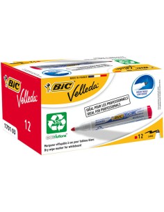 marqueur craie liquide Bic Velleda Ecolutions 1701 Rouge (12 Pièces) 2