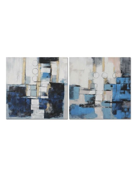 Cadre DKD Home Decor Abstrait Moderne 100 x 2,8 x 100 cm (2 Unités)