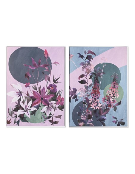 Cadre DKD Home Decor 102,5 x 4,3 x 142,6 cm Fleurs Moderne (2 Unités)