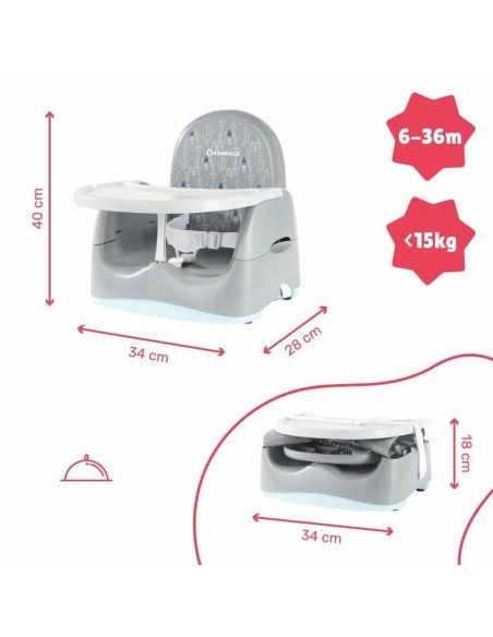 Chaise haute Badabulle Sitzerhöhung 15 kg Blanc/Gris