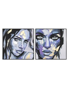 Cadre DKD Home Decor 103 x 4,5 x 103 cm Femme Moderne (2 Unités)