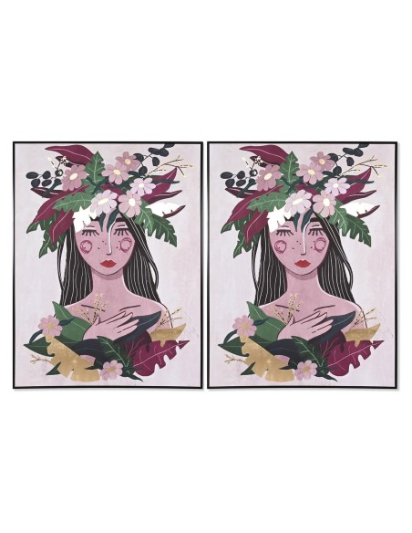 Cadre DKD Home Decor 103 x 4,5 x 143 cm Fleurs Scandinave (2 Unités)