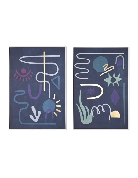 Cadre DKD Home Decor 83 x 4,5 x 122,5 cm 83 x 4,5 x 123 cm Abstrait Urbaine (2 Unités)
