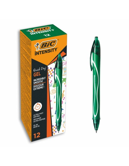 Stylo gel Bic Gel-Ocity Quick Dry Vert 0,3 mm (12 Unités)