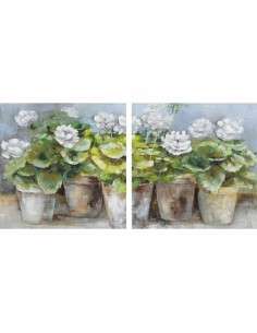 Cadre DKD Home Decor 80 x 3,5 x 80 cm Pot Cottage (2 Unités)