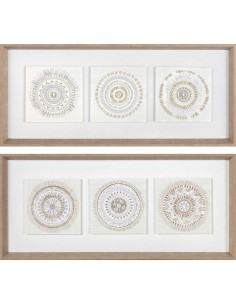 Cadre DKD Home Decor 61 x 3,8 x 26 cm 63,5 x 4 x 28,6 cm Cercles Scandinave (2 Unités)