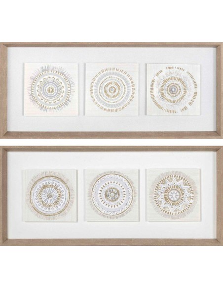 Cadre DKD Home Decor 61 x 3,8 x 26 cm 63,5 x 4 x 28,6 cm Cercles Scandinave (2 Unités)