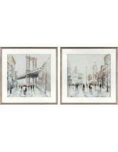 Cadre DKD Home Decor Ville (63 x 3 x 63 cm) (60 x 3 x 60 cm) (2 Unités)