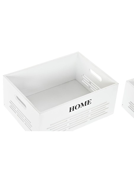 Lot de paniers DKD Home Decor Blanc Noir Beige Bois MDF 40 x 30 x 56 cm (5 Pièces) (5 Unités)
