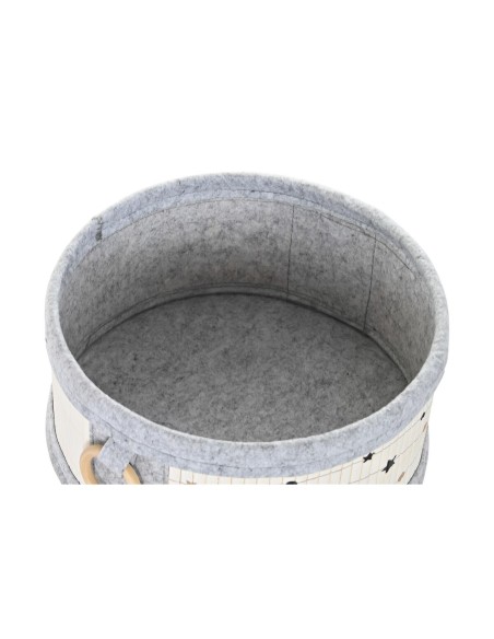 Lot de paniers DKD Home Decor Blanc Noir Gris Doré Bambou Etoiles 41 x 31 x 42 cm (4 Pièces) (2 Unités)