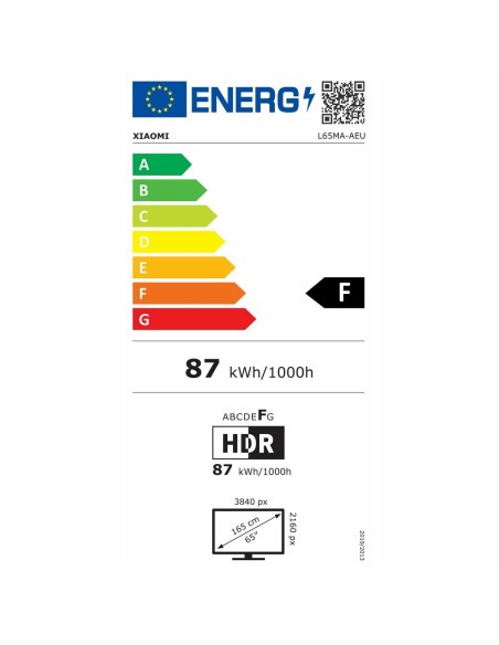 TV intelligente Xiaomi A 2025 4K Ultra HD 65" HDR