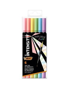 Ensemble de Marqueurs Bic Intensity Dual tip Multicouleur Gâteau 6 Pièces