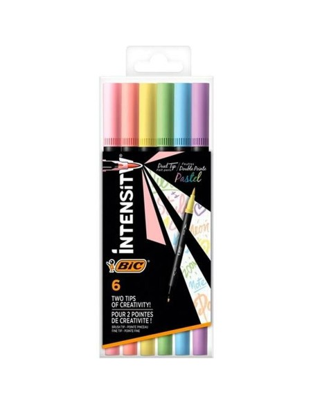 Ensemble de Marqueurs Bic Intensity Dual tip Multicouleur Gâteau 6 Pièces