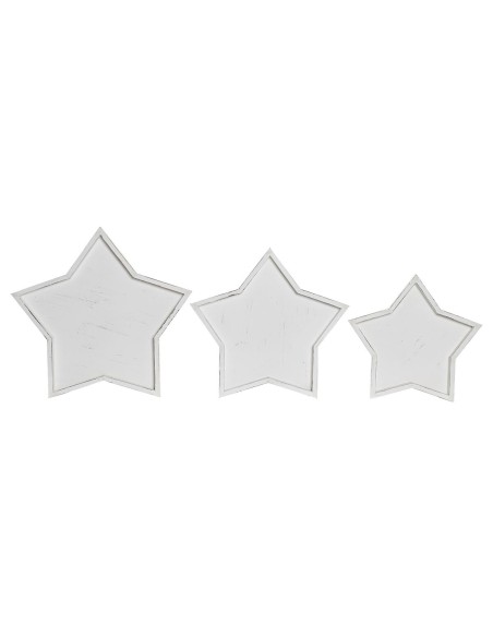 Centre de Table DKD Home Decor 57 x 54 x 3 cm Blanc Shabby Chic Décapé (3 Pièces)