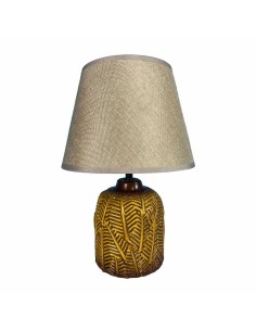 Lampe de bureau Versa Hosto Jaune Céramique Textile (22,5 x 33 x 12,5 cm)
