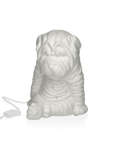 Lampe de bureau Versa Chien Porcelaine (17,1 x 19,6 x 15 cm)