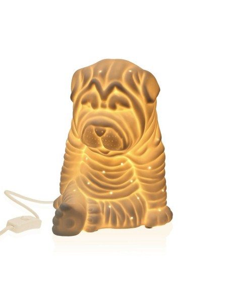 Lampe de bureau Versa Chien Porcelaine (17,1 x 19,6 x 15 cm)