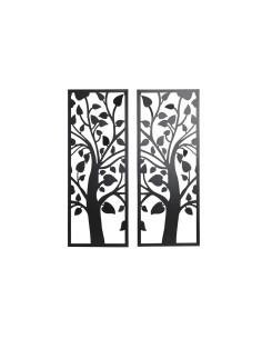 Décoration murale DKD Home Decor (2 Pièces) Arbre Métal Shabby Chic (35 x 1,3 x 91 cm)