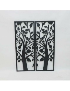Décoration murale DKD Home Decor (2 Pièces) Arbre Métal Shabby Chic (35 x 1,3 x 91 cm) 2