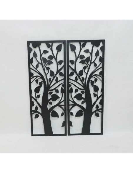 Décoration murale DKD Home Decor (2 Pièces) Arbre Métal Shabby Chic (35 x 1,3 x 91 cm)