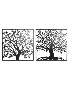 Décoration murale DKD Home Decor Arbre Métal (98 x 1 x 98 cm) (2 Unités)