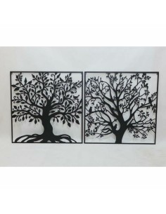 Décoration murale DKD Home Decor Arbre Métal (98 x 1 x 98 cm) (2 Unités) 2