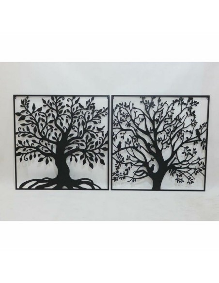 Décoration murale DKD Home Decor Arbre Métal (98 x 1 x 98 cm) (2 Unités)