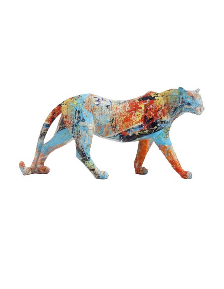 Figurine Décorative DKD Home Decor 29,5 x 8,5 x 15 cm Léopard Multicouleur Moderne