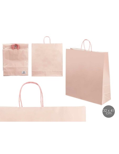 Sac en papier Pincello 34065 Rose 32 X 12 X 50 cm (25 Unités)